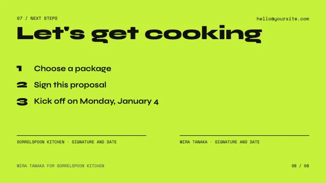 Freelance design proposal template, page 8 of 8