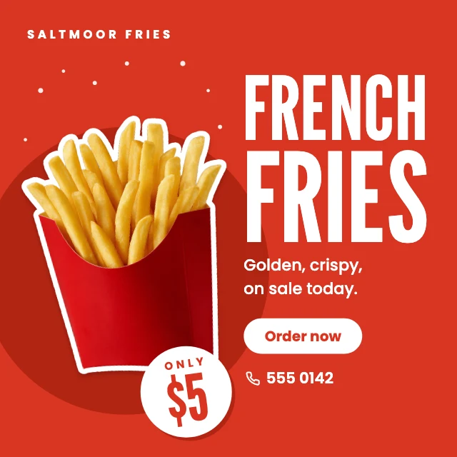 French fries deal Instagram post template