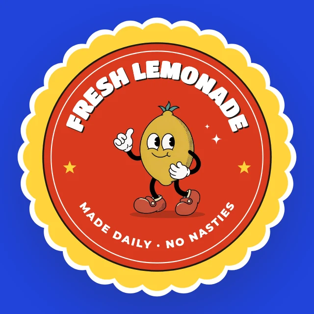 Fresh lemonade sticker template