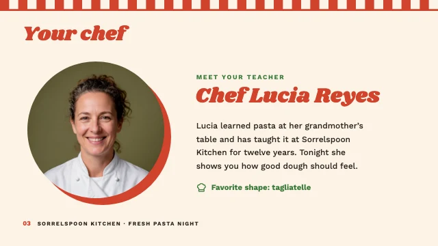 Cooking class presentation template, page 3 of 8