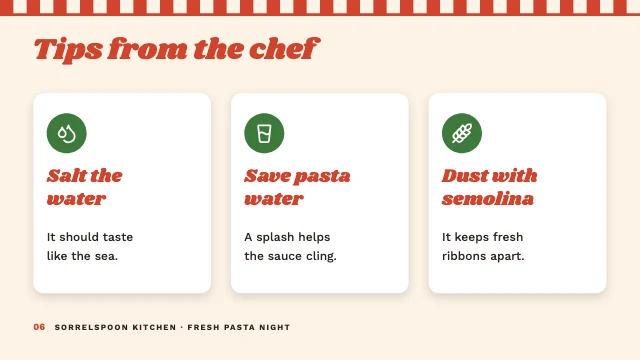 Cooking class presentation template, page 6 of 8