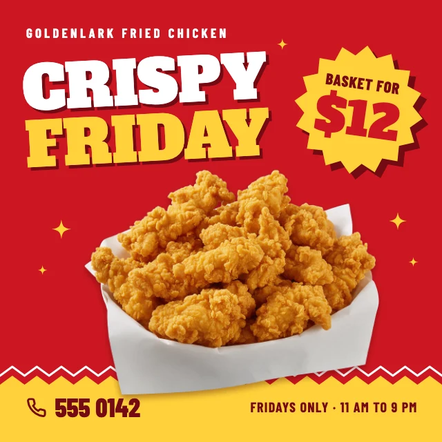 Fried chicken deal Instagram post template