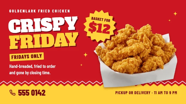 Fried chicken deal X ad template