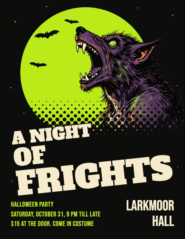 Fright night party flyer template