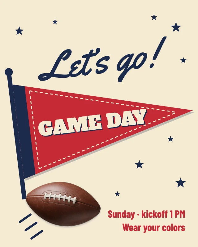 Game day fan post template