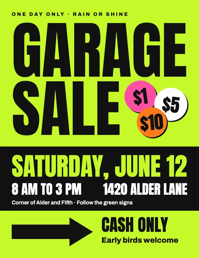 Garage sale flyer template