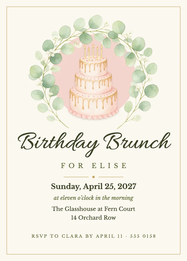 Birthday brunch invitation template