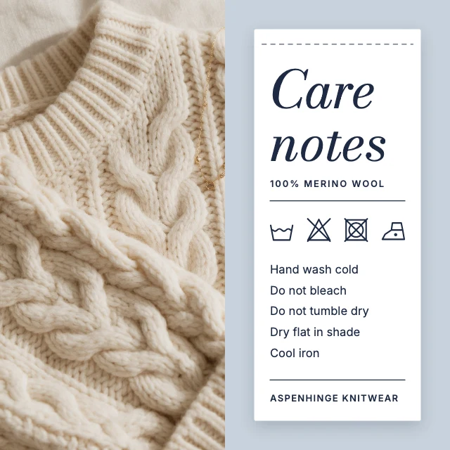 Garment care guide post template