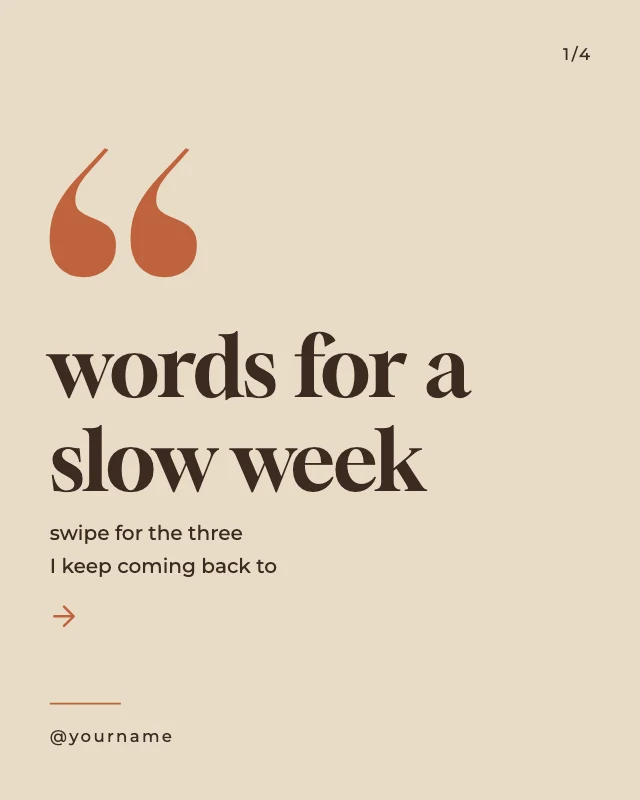 Quote carousel post template, page 1 of 4