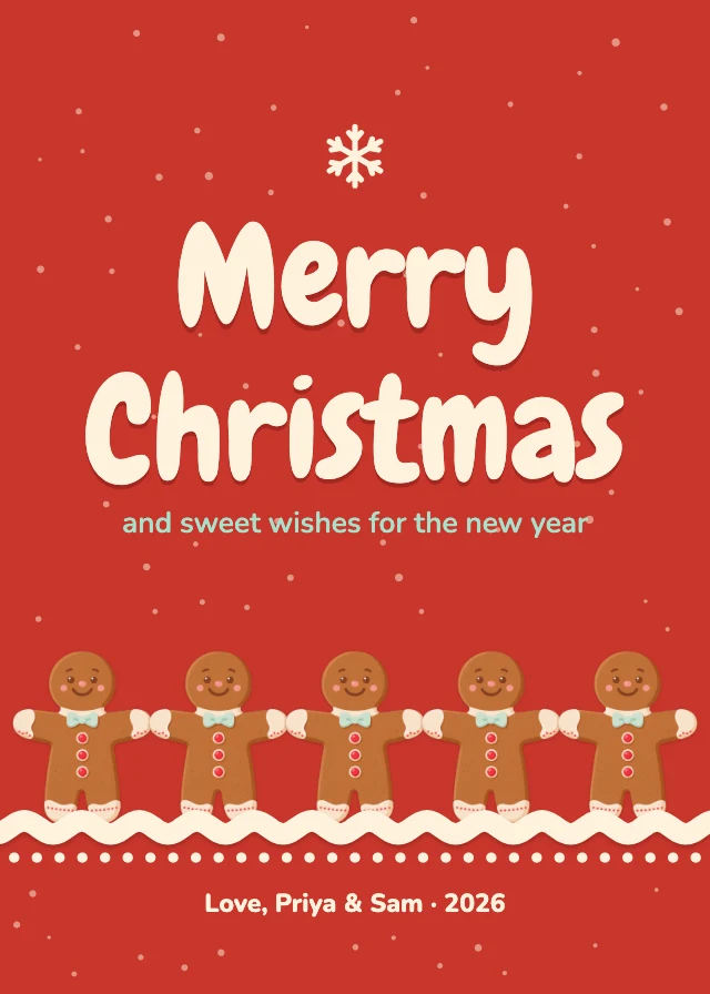 Gingerbread Christmas card template