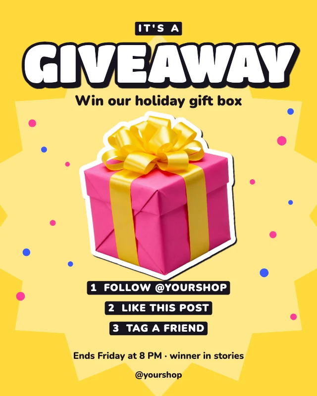 Giveaway post template