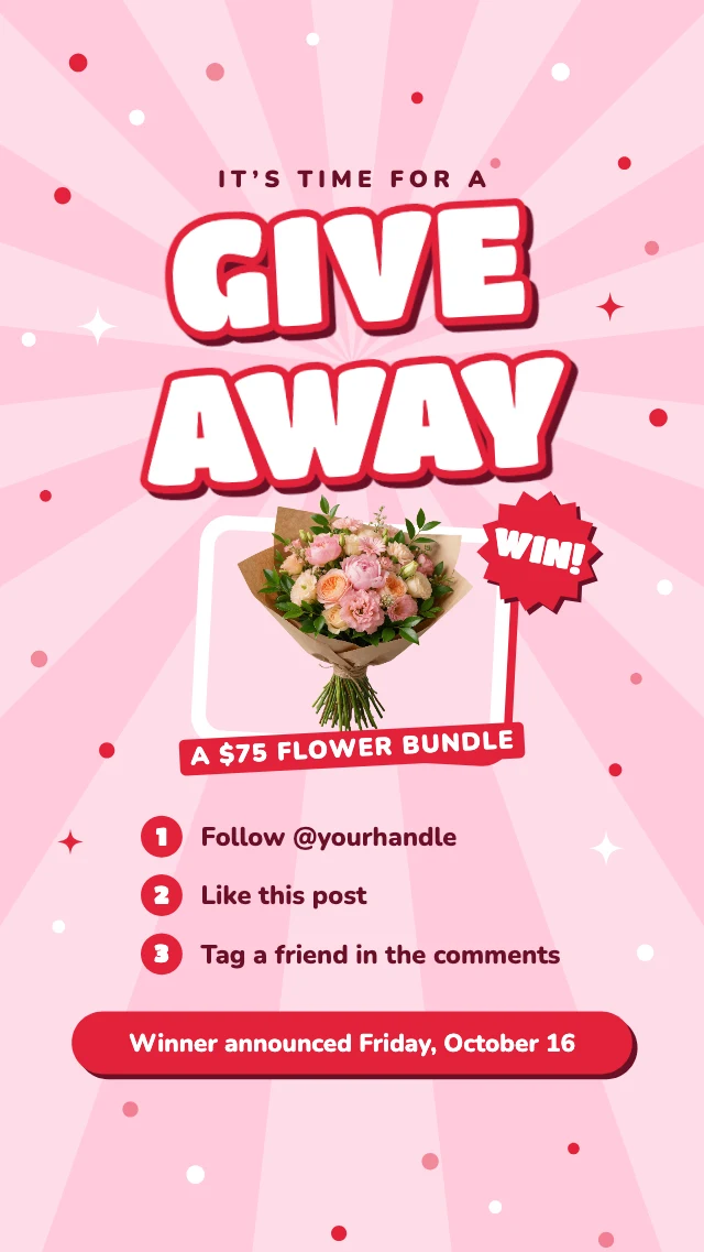 Giveaway steps story template