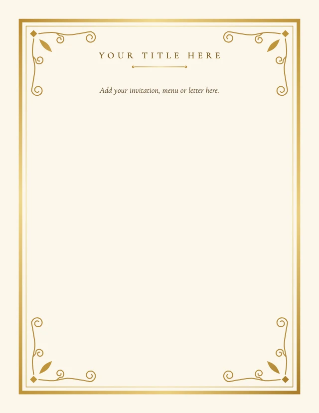 Gold page border template