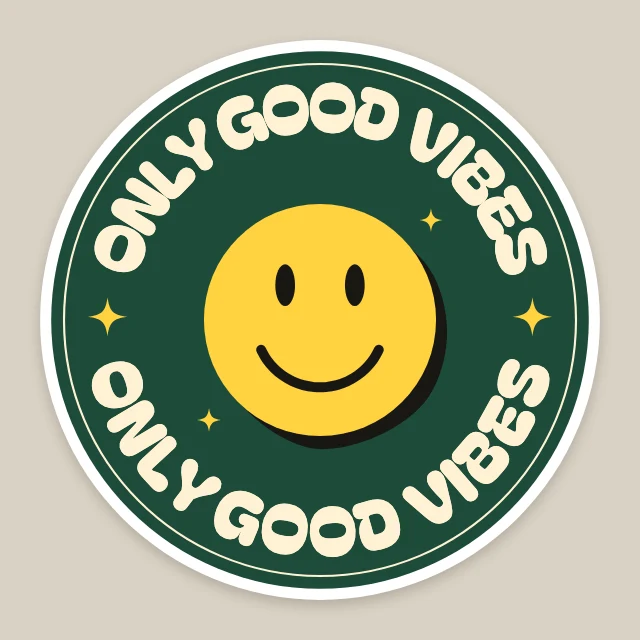 Good vibes smiley sticker template