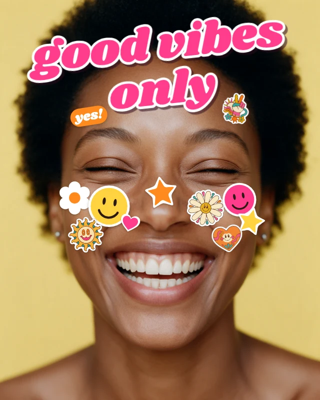 Good vibes sticker face post template