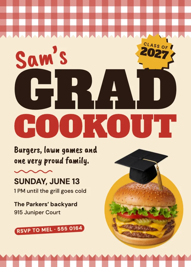 Graduation cookout invitation template