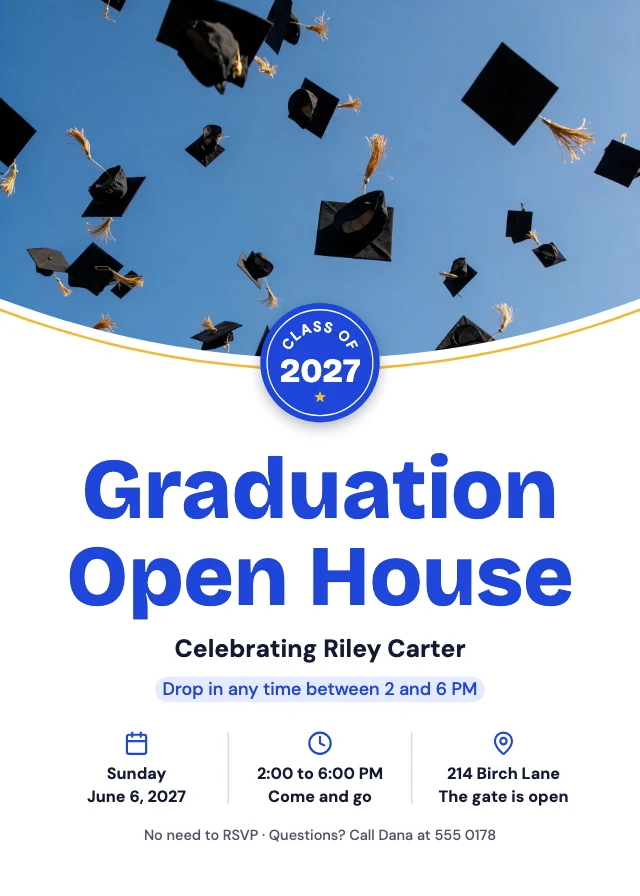 Graduation open house invitation template