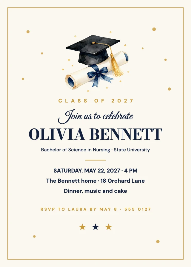 Graduation party invitation template