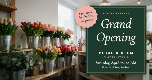 Grand opening Facebook post template