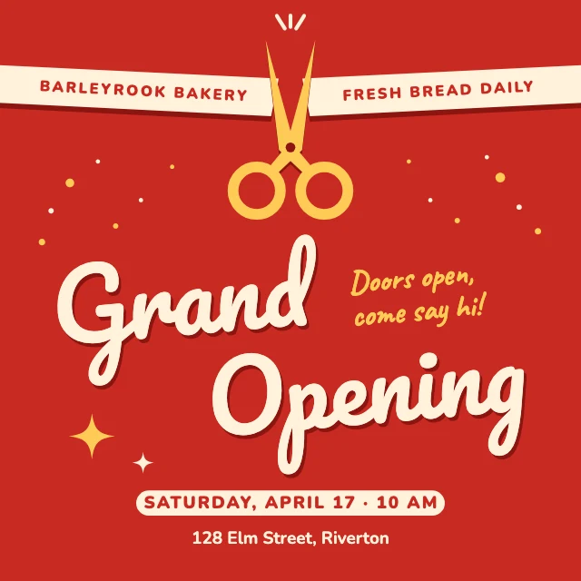 Grand opening Instagram post template