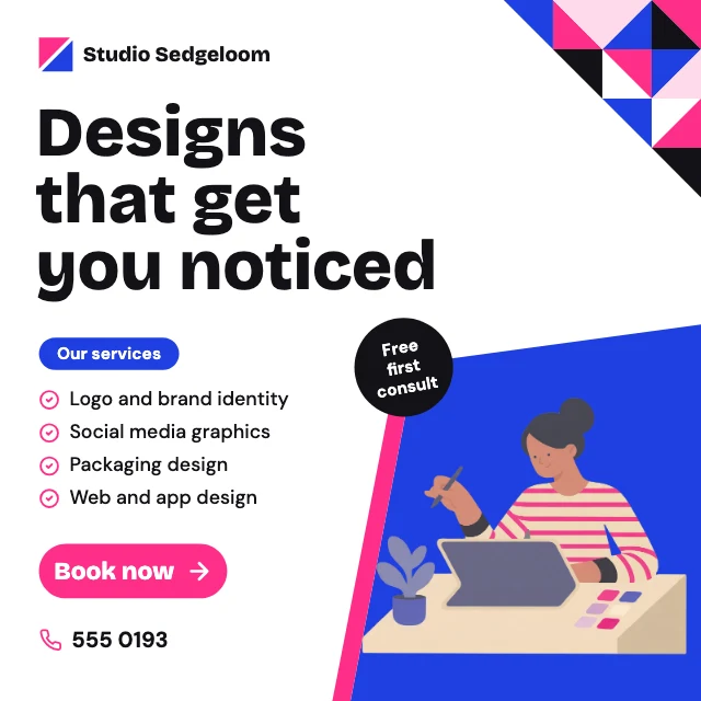 Graphic design studio Instagram post template