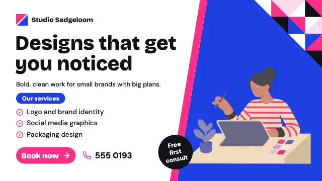 Graphic design studio X ad template