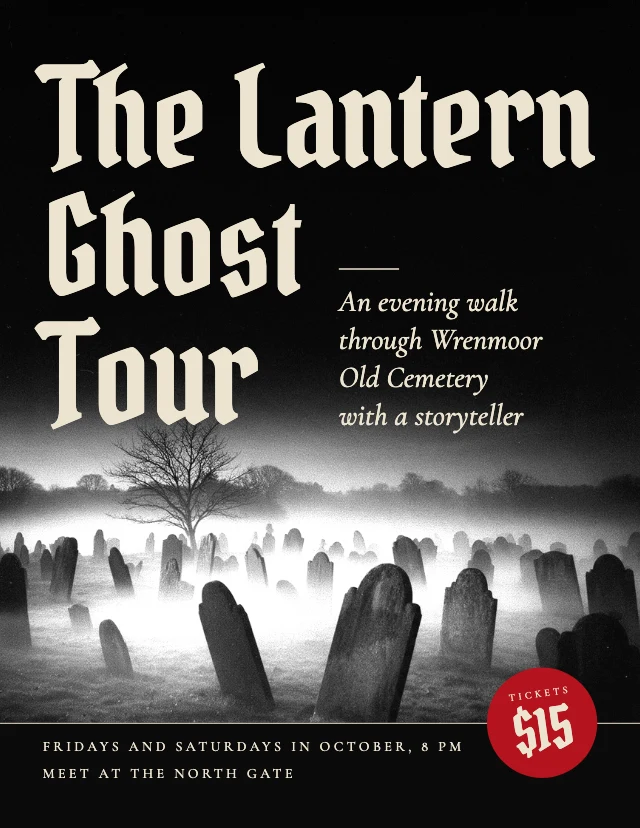 Graveyard ghost tour flyer template