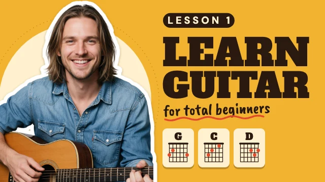 Guitar lesson YouTube thumbnail template