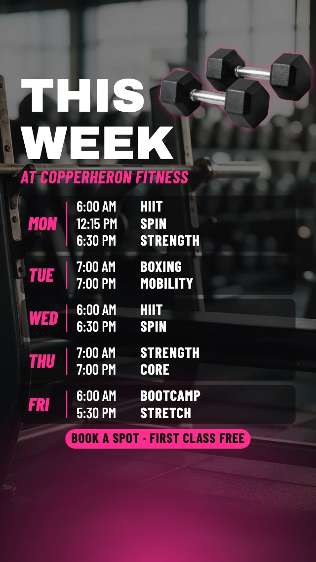Gym class schedule story template