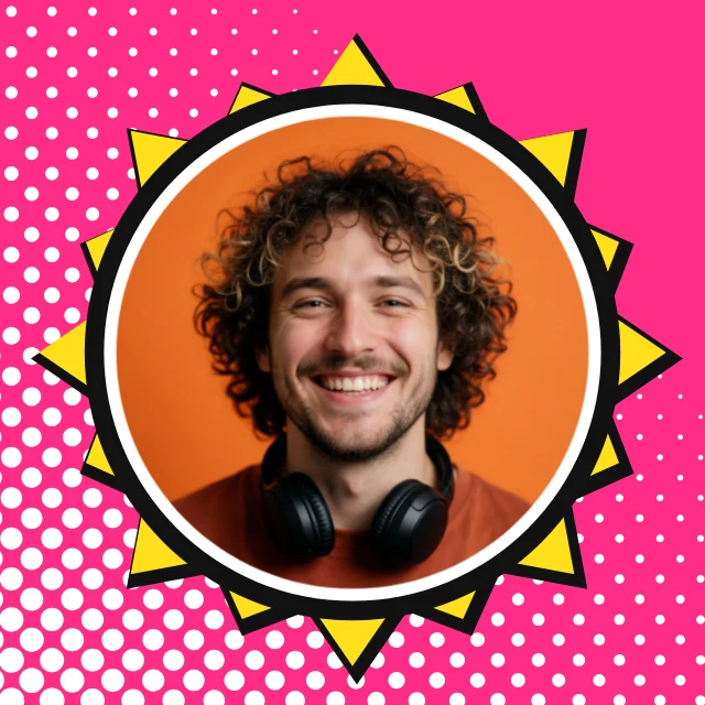 Halftone pop profile picture template