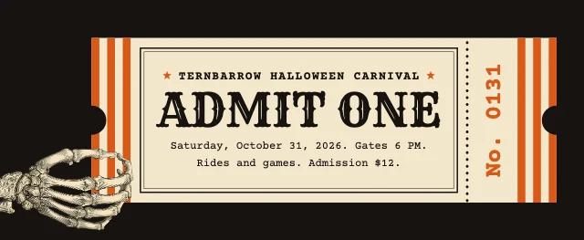 Halloween carnival ticket template