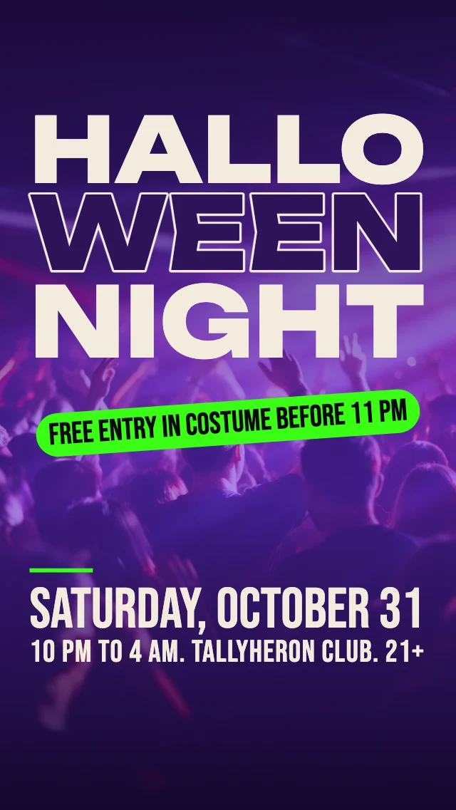 Halloween club night story template