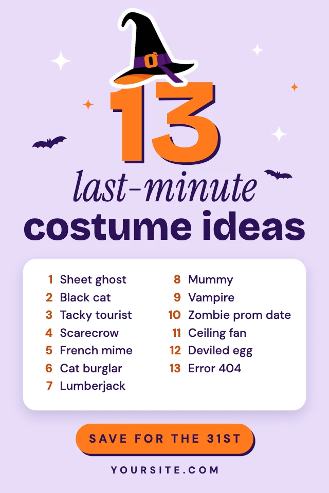 Halloween costume ideas pin template