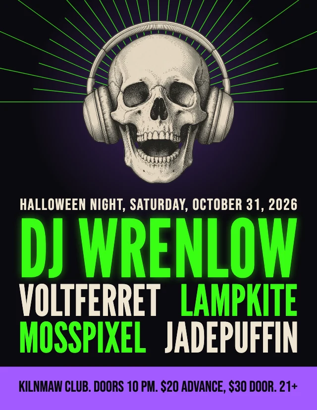 Halloween DJ line-up flyer template