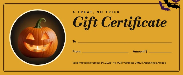 Halloween gift certificate template