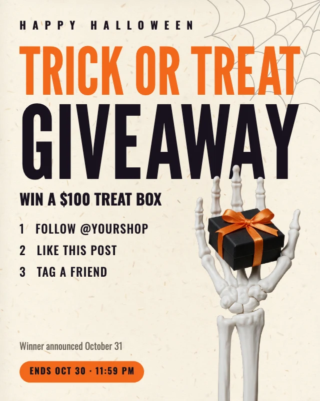Halloween giveaway post template
