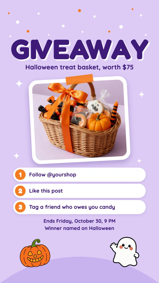 Halloween giveaway Instagram story template
