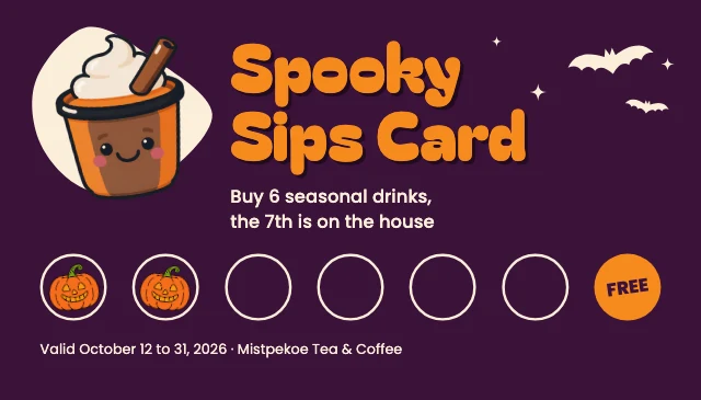 Halloween loyalty card template