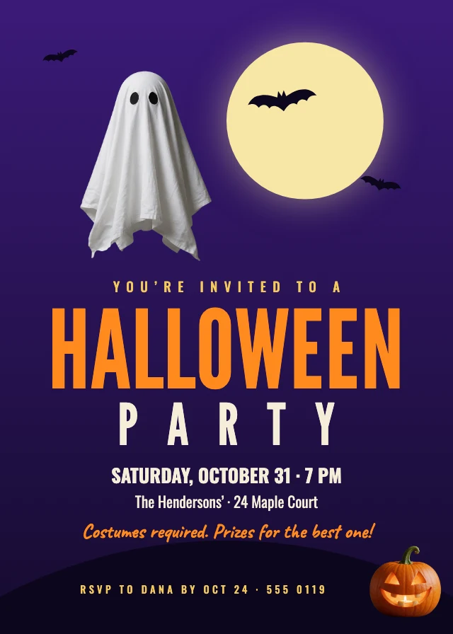 Halloween party invitation template
