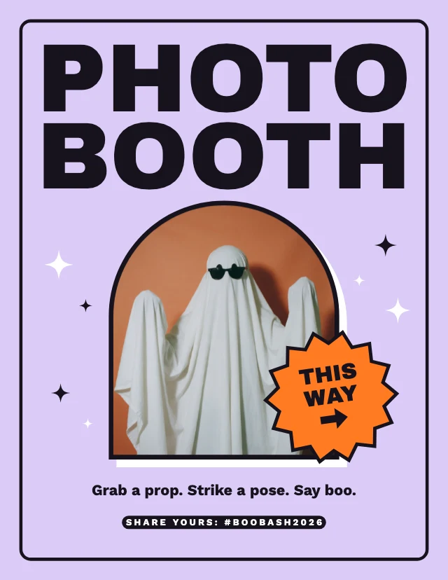 Halloween photo booth sign template