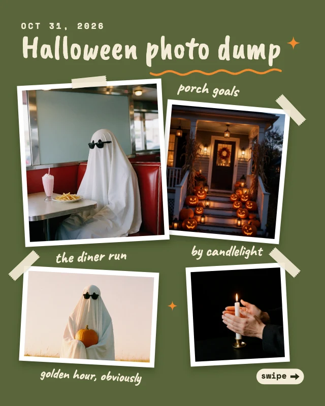 Halloween photo dump post template