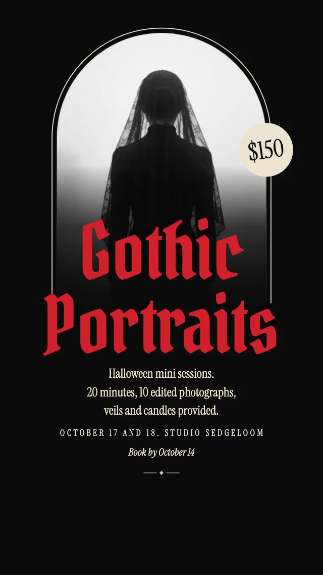 Halloween portrait mini sessions story template