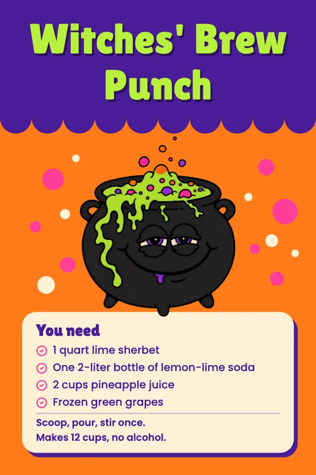 Halloween punch recipe pin template