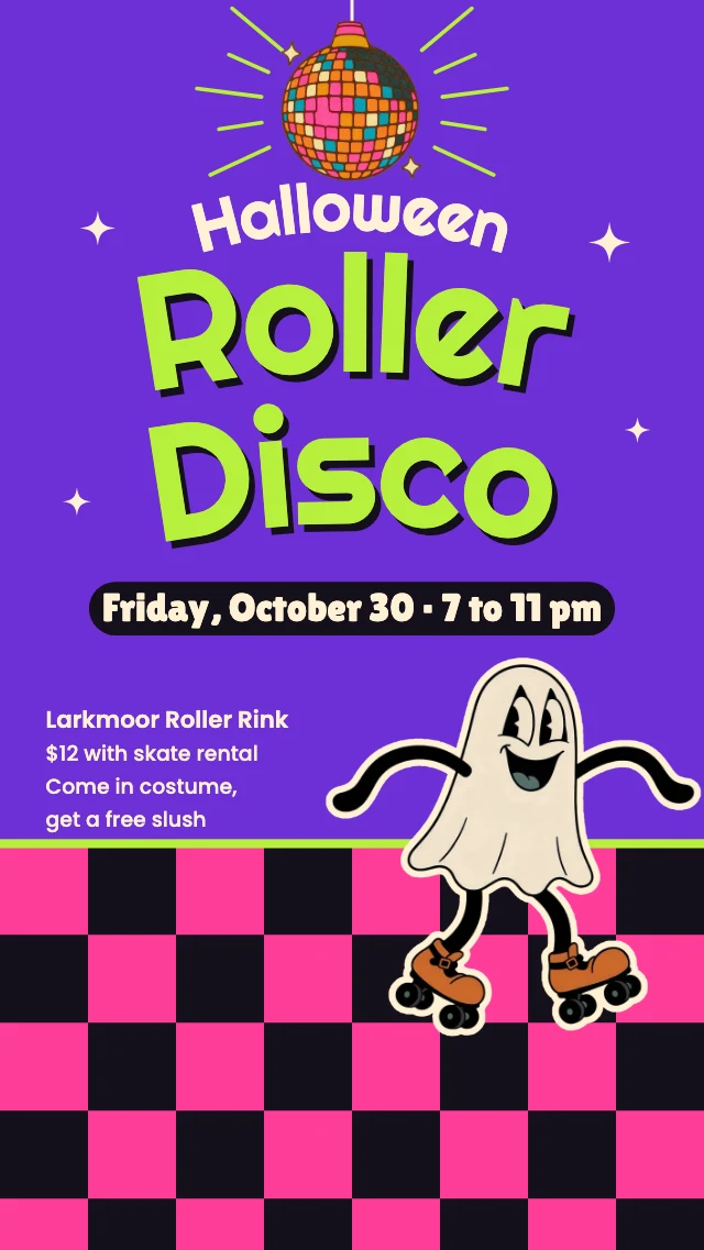 Halloween roller disco story template