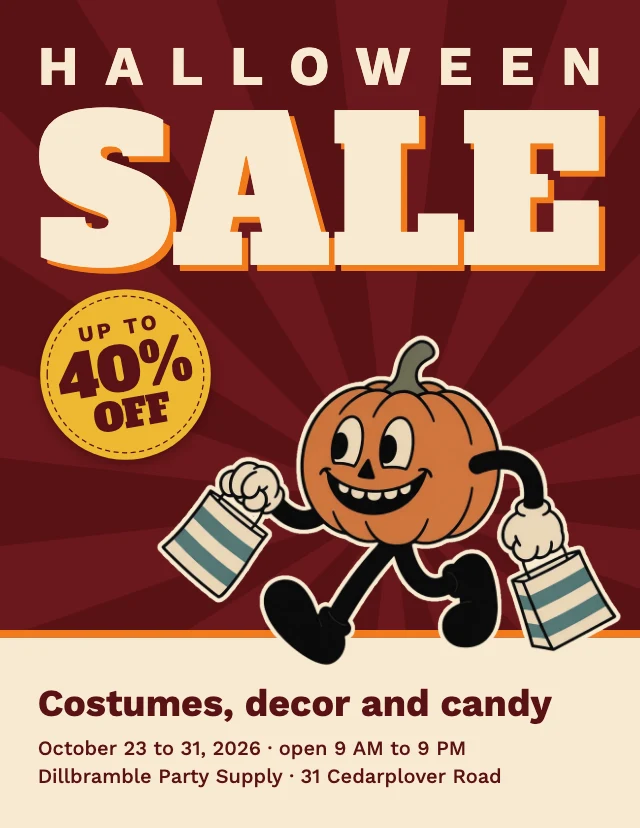 Halloween sale flyer template