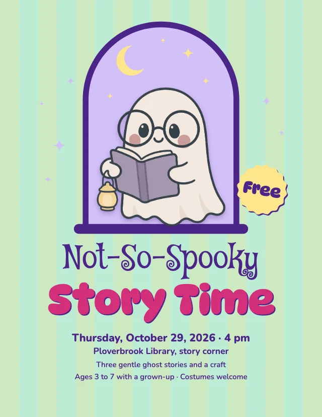 Halloween story time flyer template