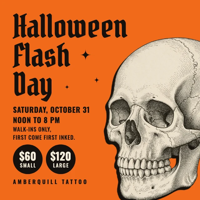 Halloween tattoo flash day post template