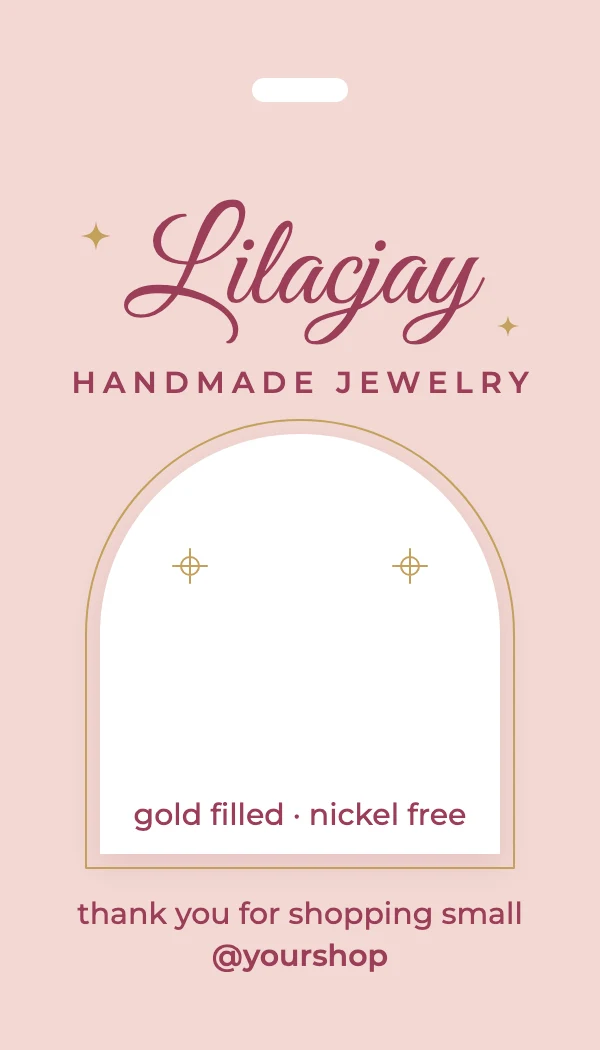Earring display card template