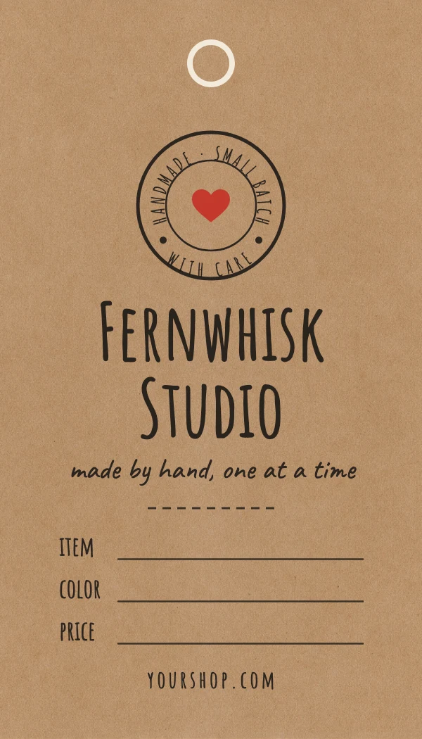 Handmade product tag template