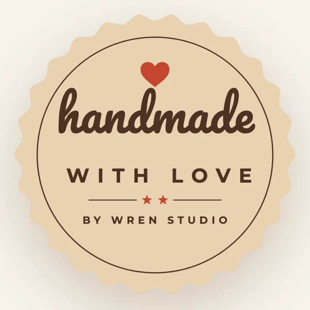 Handmade with love sticker template